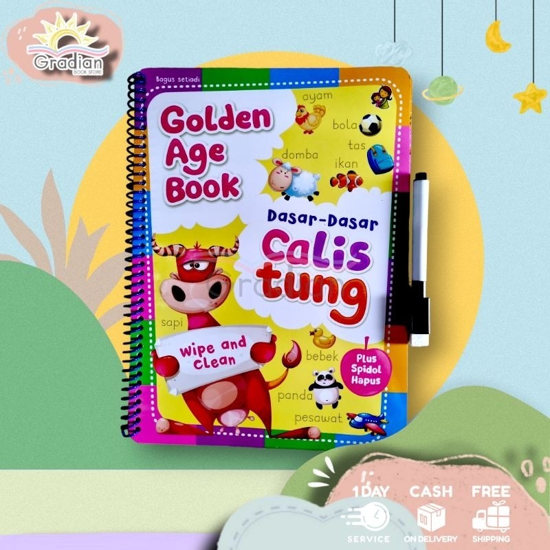 

[Free Spidol] Buku Wipe n Clean Aktivitas Calistung / Buku Aktivitas Anak Belajar Latihan Menulis Membaca Berhitung