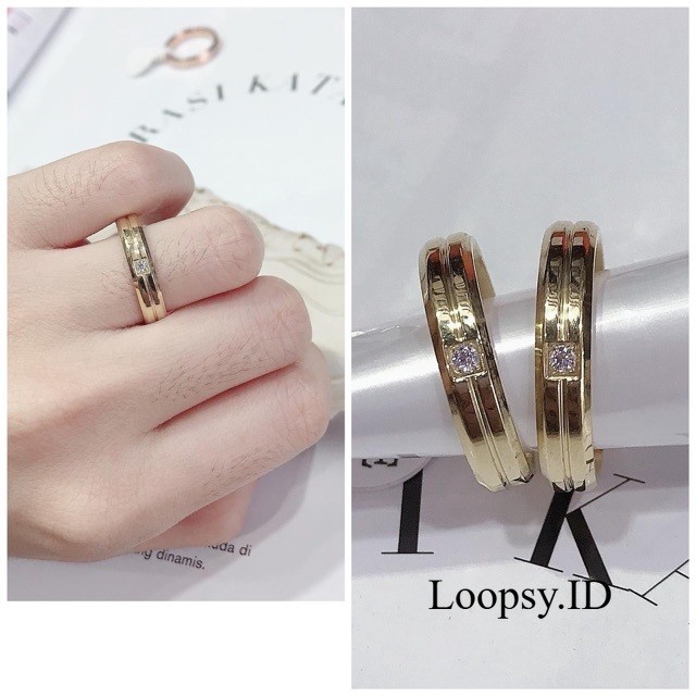Cincin Titanium Couple SImpel 3Warna / Cincin Nikah / Cincin Kawin