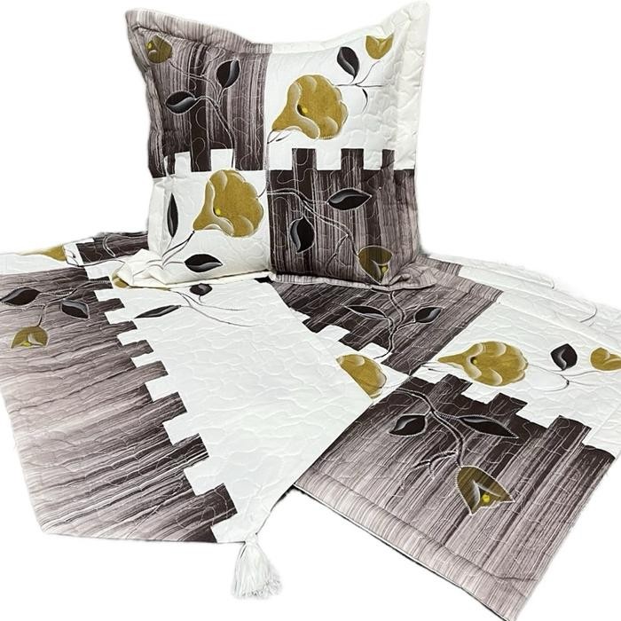 Set sarung bantal sofa coklat putih abu hitam ukuran 40x40 atau 45x45 - Coklat 1