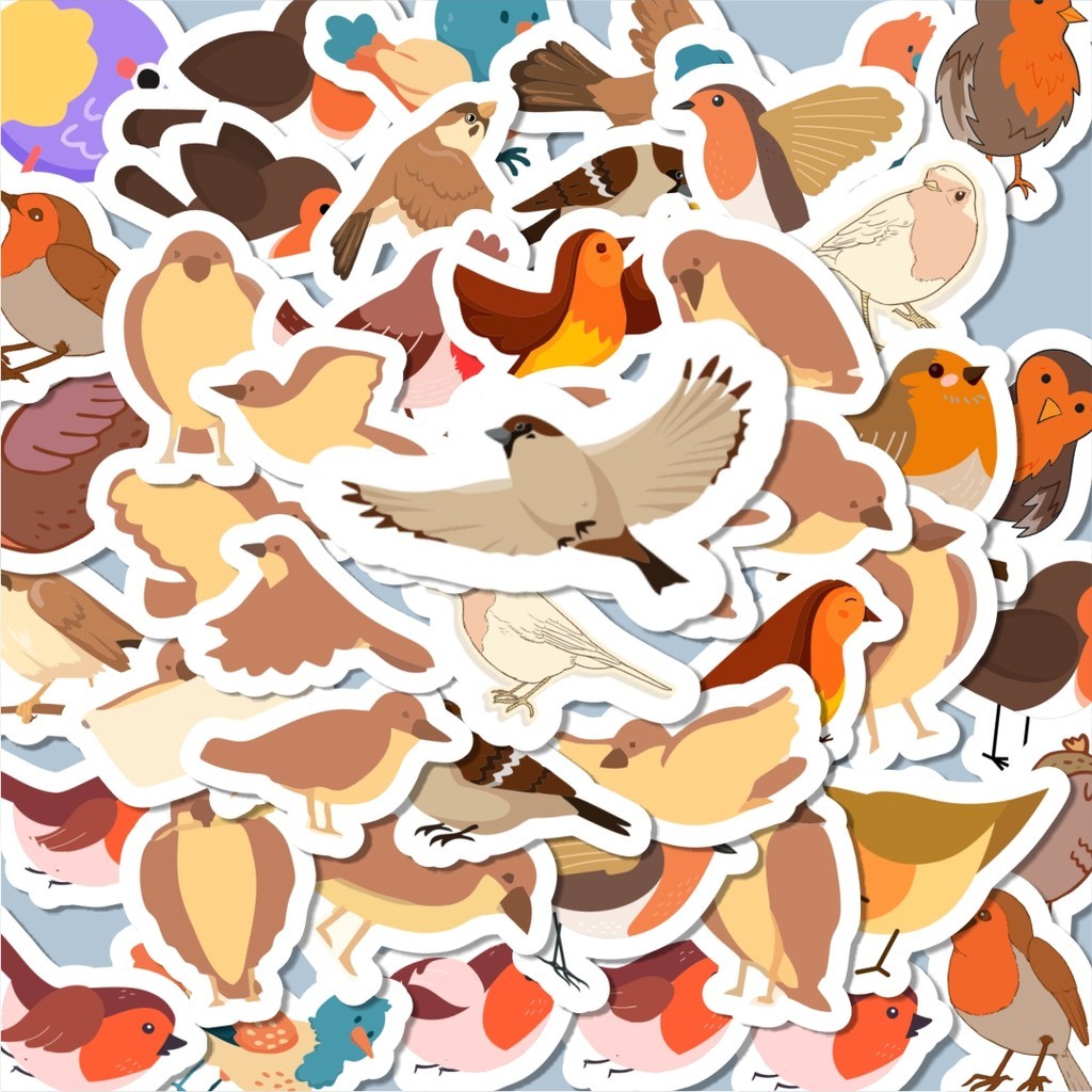 

100PCS Lucu Sticker Hewan Burung Gereja Stiker Aesthetic Stiker Anti Air Stikers Berperekat Waterproof sticker decal buat Motor Helm Buku Journal Koper Casing HP Laptop Botol Minum Hadiah anak