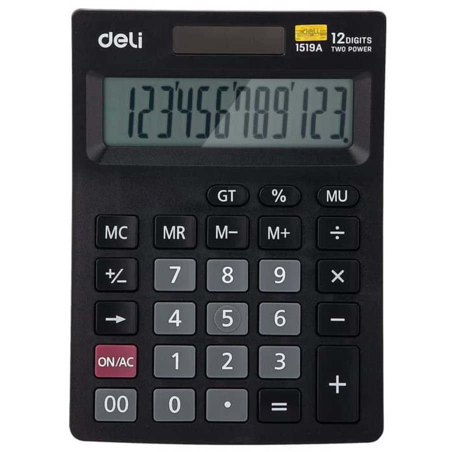 

DELI Kalkulator Calculator 12 Digit Besar Kecil Layar Lengkap Fungsi Memori Baterai L1131 E1519A
