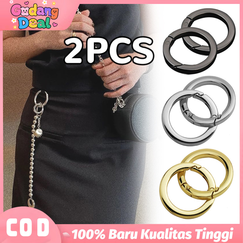 2pcs Ring O Besi Tebal 25mm, Buka Pengait Tas Premium Kaitan Tali Tas Kuat Ring O Kuat untuk Tali Ta