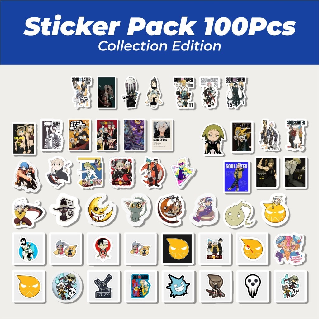 

Hot Stiker Anime Soul Eater Lucu Anti Air Stikers Berperekat Waterproof Sticker Decal Buat Motor Helm Buku Journal Koper Casing HP Laptop Botol Minum