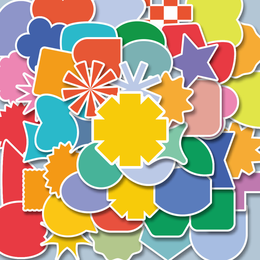 

100PCS Lucu Stiker Geometric Element Simple Stiker Aesthetic Stiker Anti Air Stikers Berperekat Waterproof sticker decal buat Motor Helm Buku Journal Koper Casing HP Laptop Botol Minum Hadiah anak