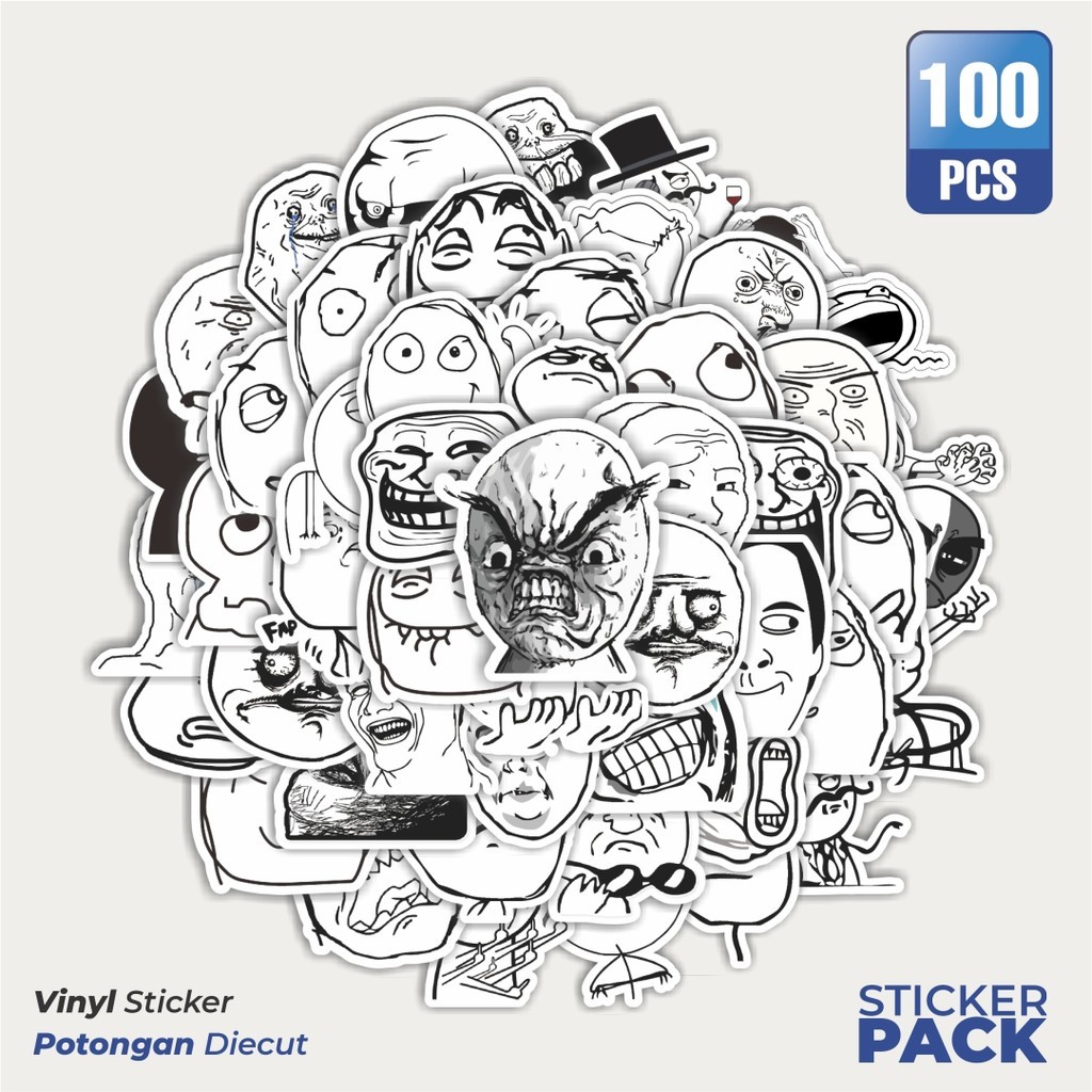 

MURAH 100 PCS Stiker Aesthetic Black And White Brand Distro Versi 3 Waterproof Aesthetic- Untuk Laptop, Motor, dan Helm - Paper Stationery Pack