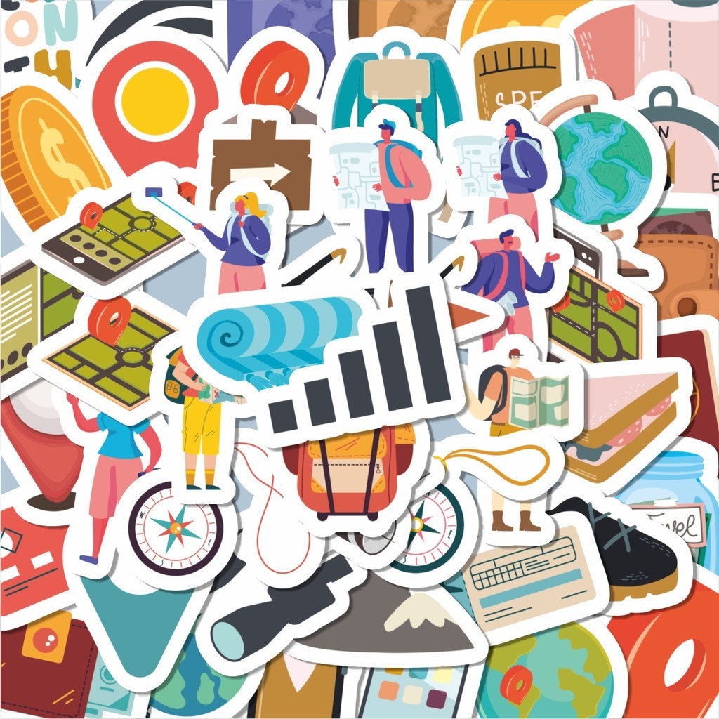 

100PCS Lucu Stiker Geocaching GPS Stiker Aesthetic Stiker Anti Air Stikers Berperekat Waterproof sticker decal buat Motor Helm Buku Journal Koper Casing HP Laptop Botol Minum Hadiah anak