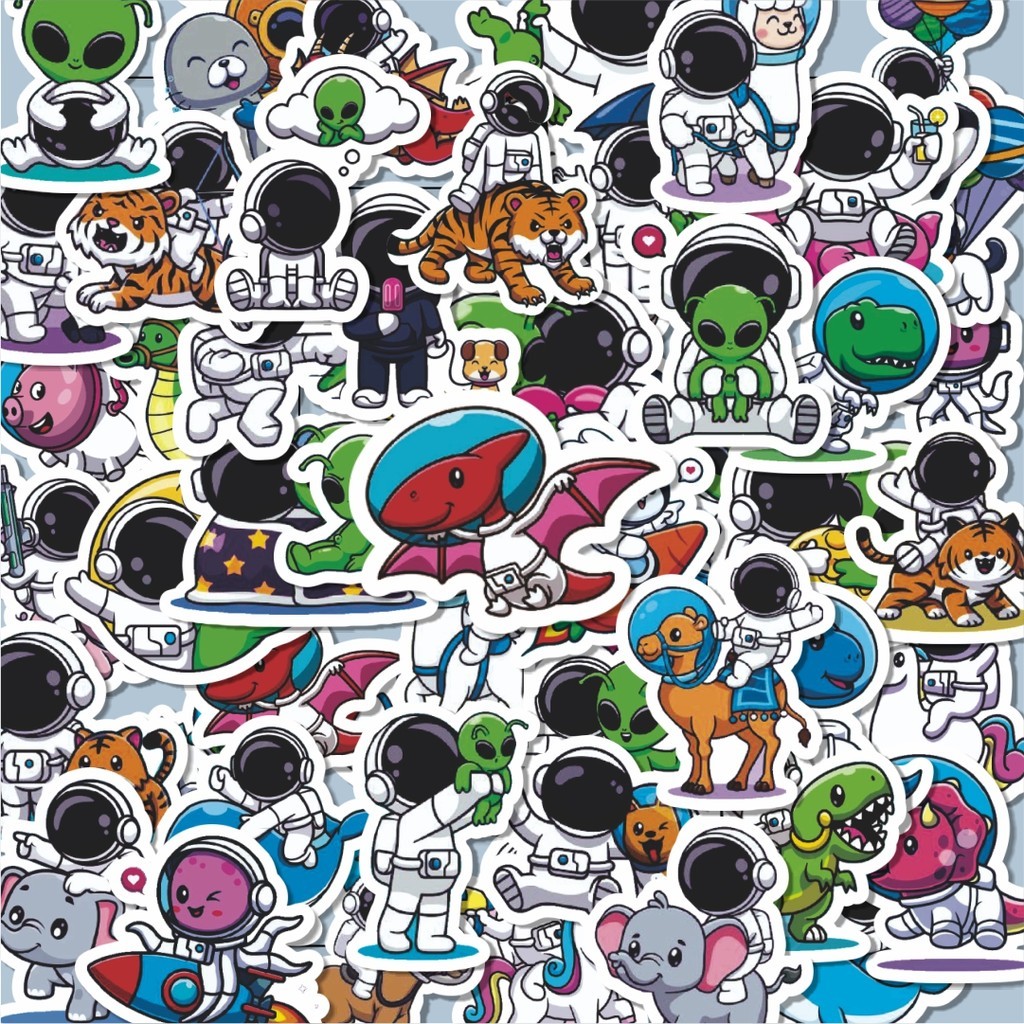 

Stiker Aesthetic Stiker Anti Air Stikers Berperekat Waterproof sticker decal buat Motor Helm Buku Journal Koper Casing HP Laptop Botol Minum Hadiah anak Stiker Astronot V6 Dekorasi Lucu Kreatif untuk Notebook, Skateboard, HP