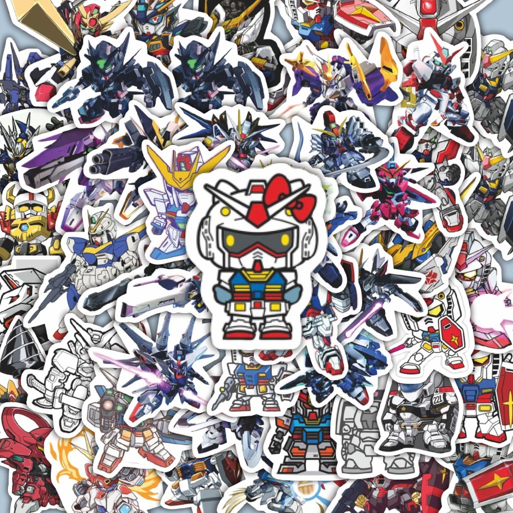 

100PCS Lucu Stiker Gundam Stiker Aesthetic Stiker Anti Air Stikers Berperekat Waterproof sticker decal buat Motor Helm Buku Journal Koper Casing HP Laptop Botol Minum Hadiah anak