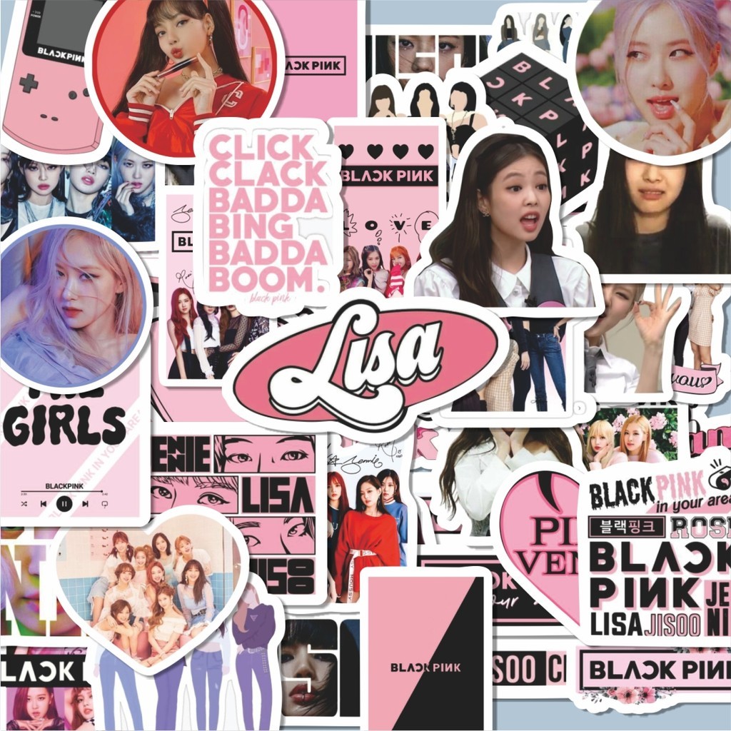 

100PCS Lucu Stiker Blackpink Stiker Aesthetic Stiker Anti Air Stikers Berperekat Waterproof sticker decal buat Motor Helm Buku Journal Koper Casing HP Laptop Botol Minum Hadiah anak