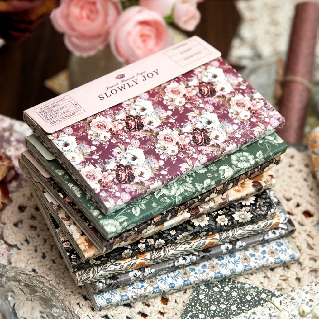 

55pcs/lot Memo Pads Material Paper Slowly rejoicing Junk Journal Scrapbooking Retro Background Decoration Paper