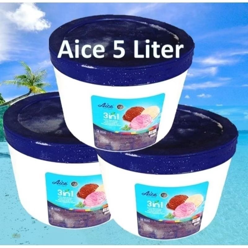 Es Krim Aice Emberan Neapolitan 3 Rasa Kemasan 5 Literan