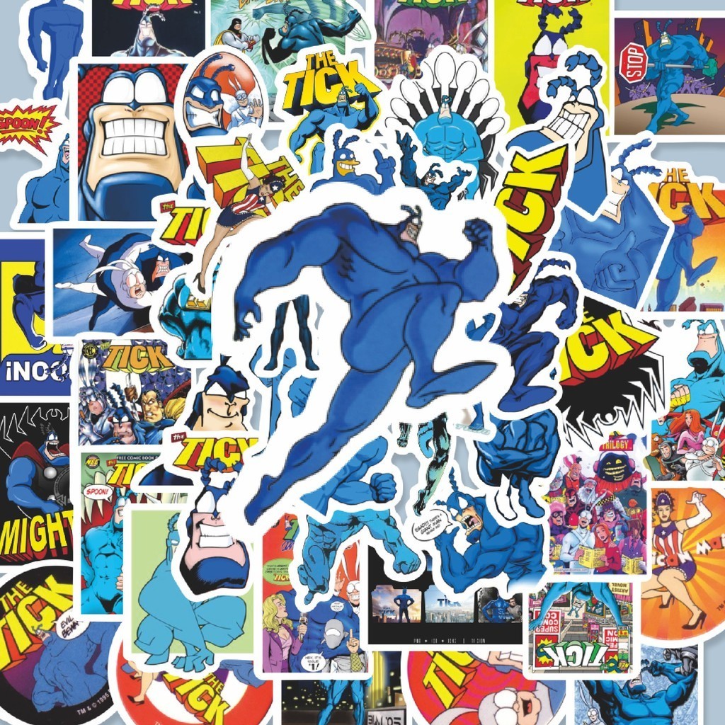 

100PCS Lucu Sticker Kartun The Tick Sticker Stiker Aesthetic Stiker Anti Air Stikers Berperekat Waterproof sticker decal buat Motor Helm Buku Journal Koper Casing HP Laptop Botol Minum Hadiah anak