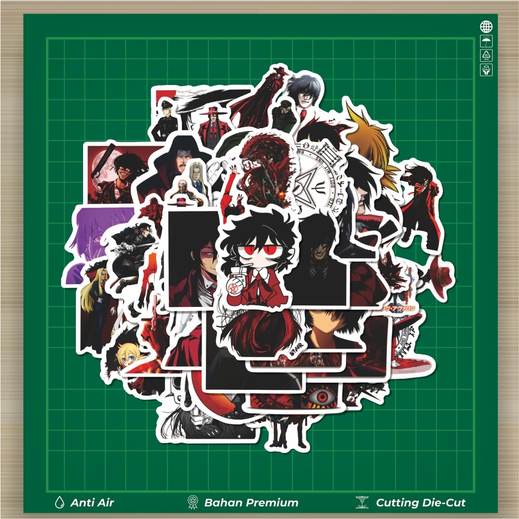 

HOT 50 PCS STIKER Sticker Anime Hellsing (Herushingu) Stiker Fashion Cars Decal Dingin Kartu Album Custom Vinyl Anti Air- Sticker Aesthetic Buku Journal Koper Casing HP Tablet Laptop Helm Motor Botol Minum