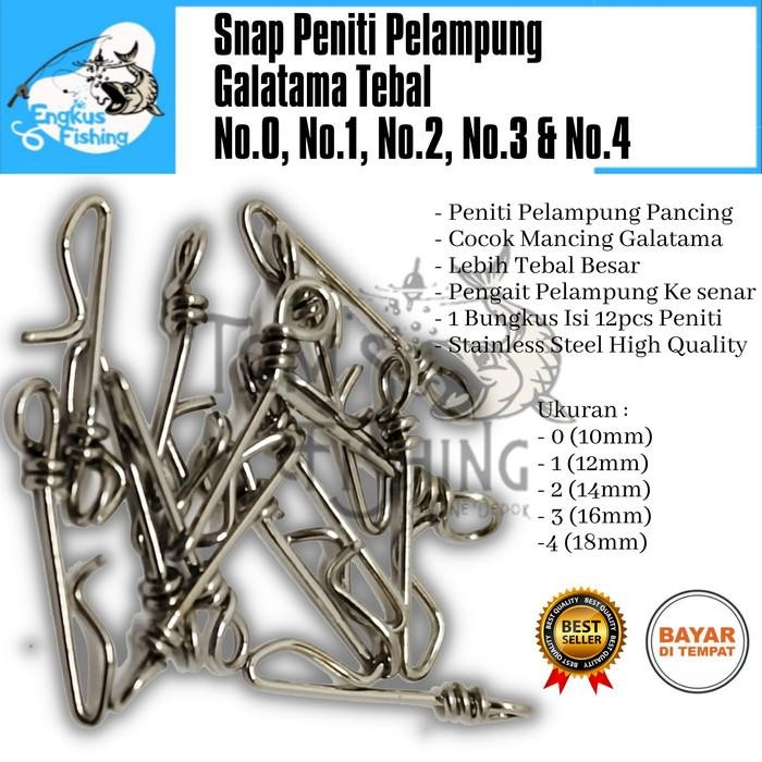 Snap Peniti Pelampung Galatama Pancing Lebih Besar & Tebal Isi 12pcs - No.5 (20mm)