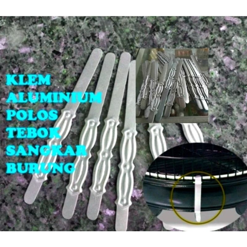 klem plat jepit stenlis motif bunga kurungan love bird murai per biji