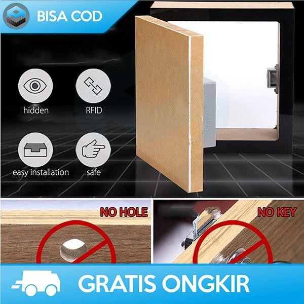 

KUNCI LEMARI SENSOR RFID KUNCI KABINET KEYLESS GOLDEN SECURITY 2xAA - Hitam Sale