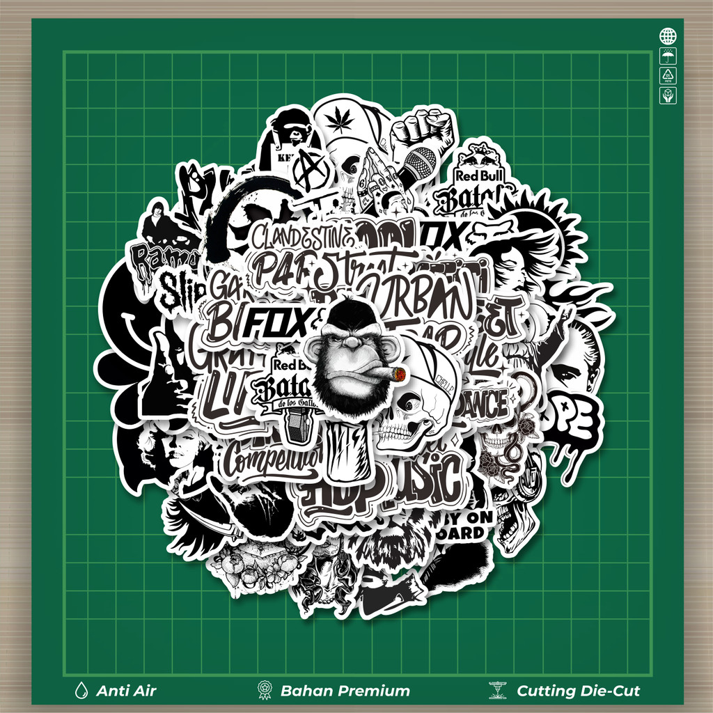 

HOT 50 PCS STIKER Stiker Hitam Dan Putih INS Style Stiker Fashion Cars Decal Dingin Kartu Album Custom Vinyl Anti Air- Sticker Aesthetic Buku Journal Koper Casing HP Tablet Laptop Helm Motor Botol Minum