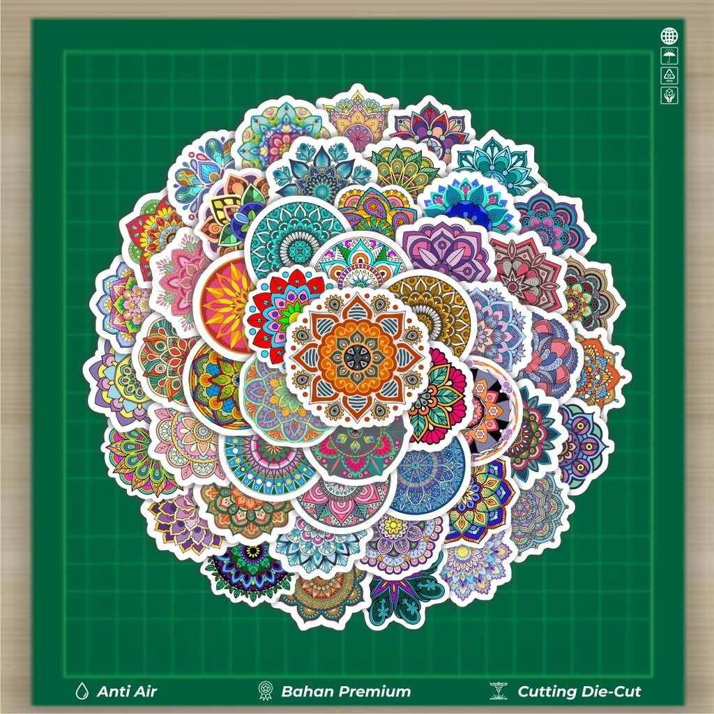 

HOT 50 PCS STIKER Stiker Desain Mandala Stiker Fashion Cars Decal Dingin Kartu Album Custom Vinyl Anti Air- Sticker Aesthetic Buku Journal Koper Casing HP Tablet Laptop Helm Motor Botol Minum