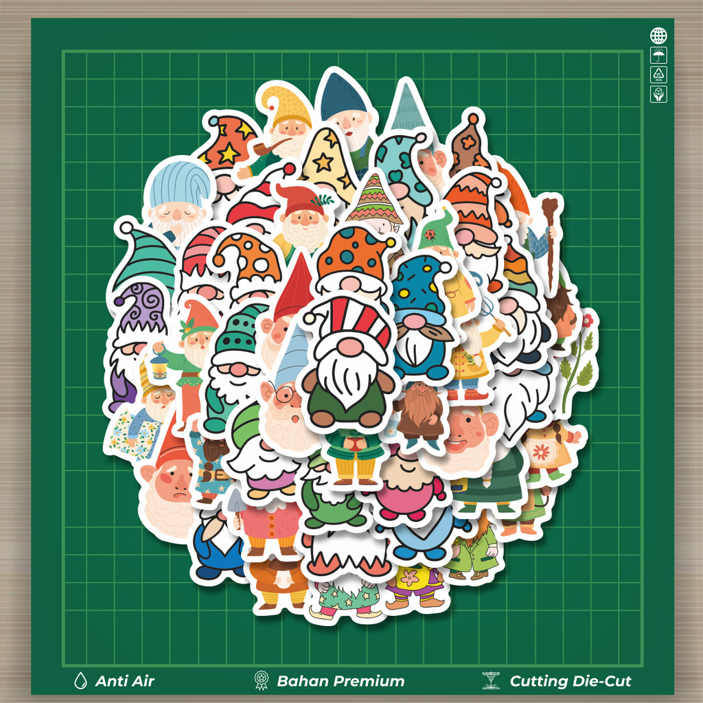 

HOT 50 PCS STIKER Stiker Dwarf Gnome [Kurcaci Kurcaci] Stiker Fashion Cars Decal Dingin Kartu Album Custom Vinyl Anti Air- Sticker Aesthetic Buku Journal Koper Casing HP Tablet Laptop Helm Motor Botol Minum