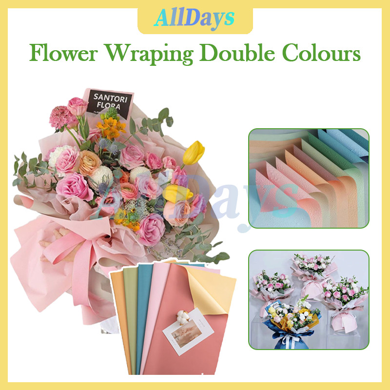 

Bicolor Cellophane Plastic/Flower Wrapping Warna Polos Paper / Flower Wrapping Paper 20 Lembar
