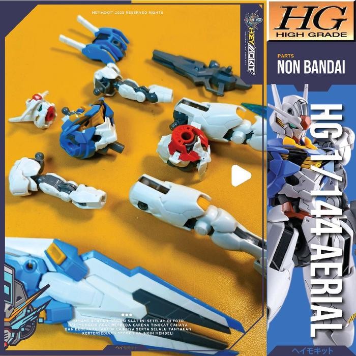 HG 1/144 HGTWFM AERIAL NON BANDAI GUNDAM GUNPLA PART VFIN V FIN FACE HEAD TORSO BODY CHEST ARM ARMS 