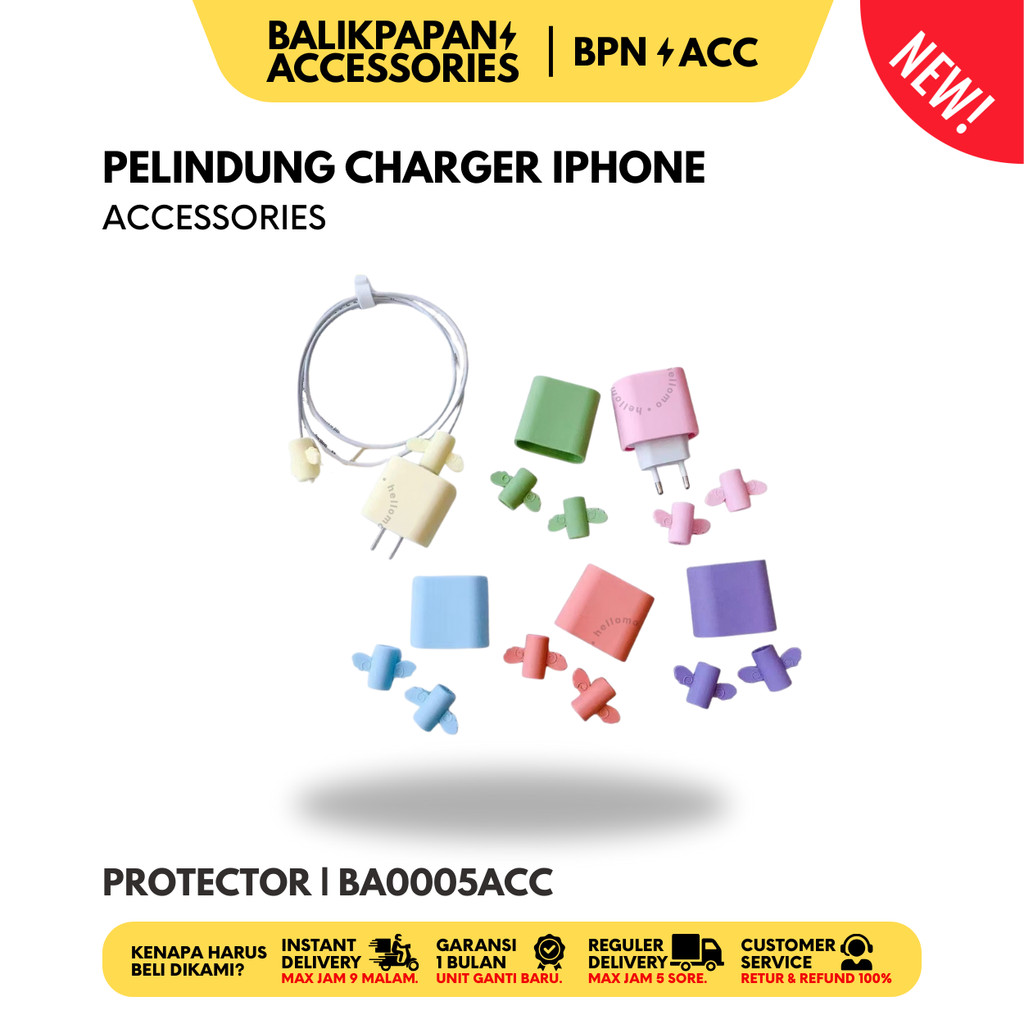 Pelindung Charger iPhone Cable Saver Silikon Pelindung Silicone Kabel Casan Hp | BA0005ACC - BALIKPA