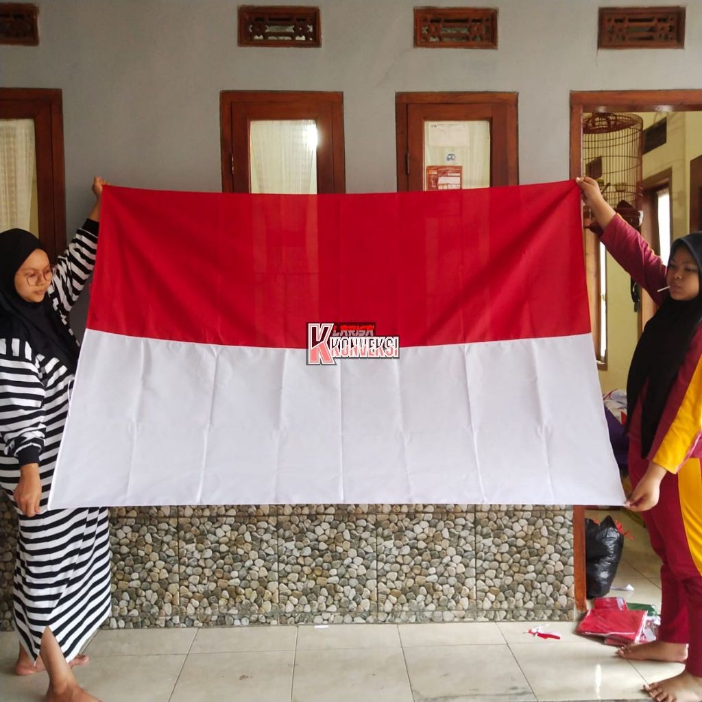 Bahan Katun | 135 x 90 Bendera Merah putih Katun tetoron - Bendera indonesia Murah
