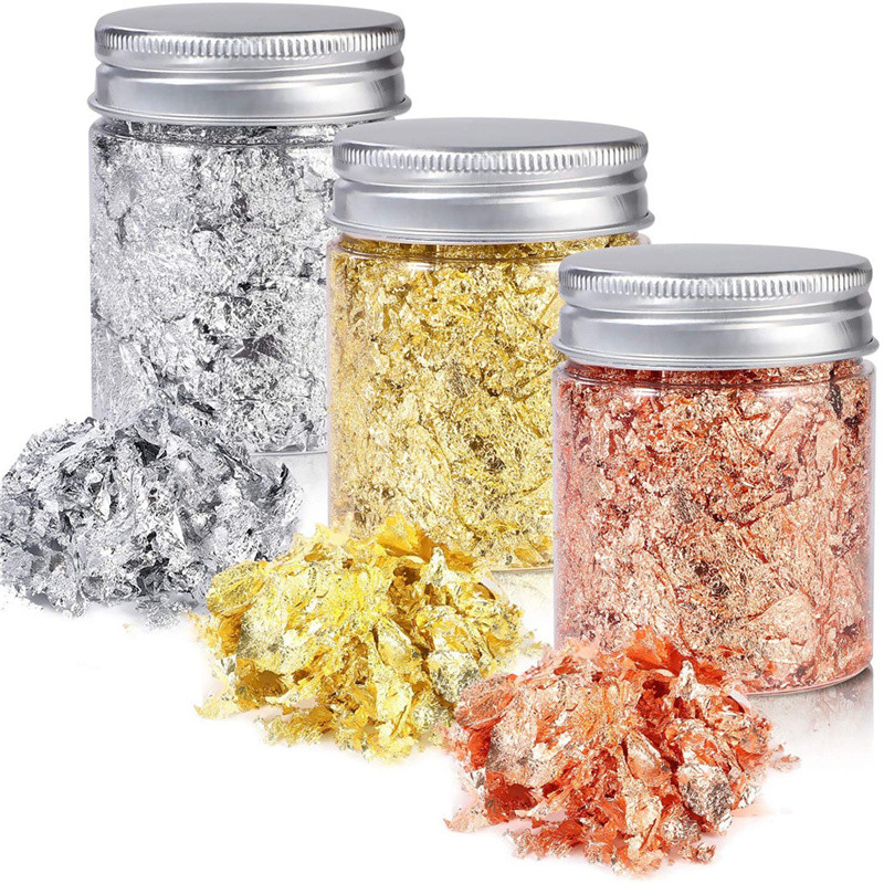 

Imitation Gold Sliver Copper Foil Sequins Glitter Craft Leaf Flake Sheet Shiny Foil Paper For Gilding DIY Nail Art Decoration