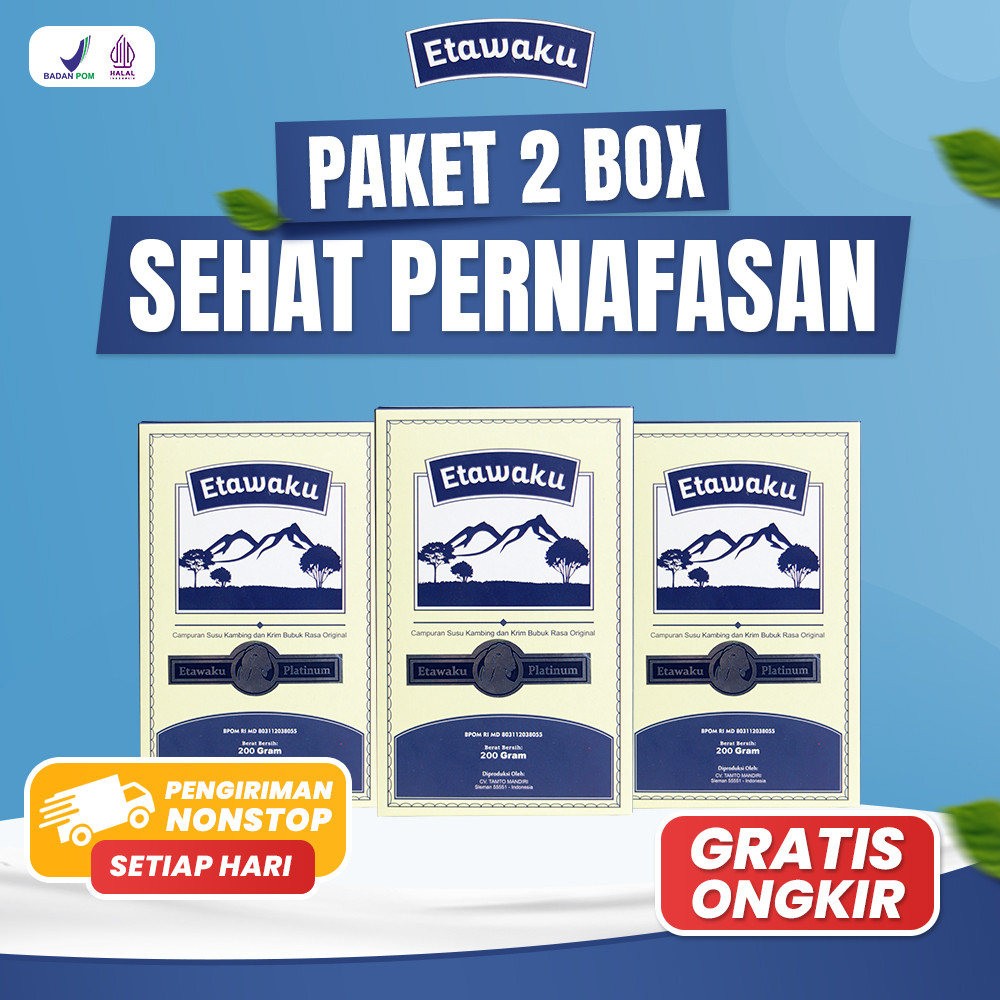 

Promo Etawaku Platinum Paket 2 Box - Susu Kambing Solusi Masalah Pernapasan Pernafasan Asma Bronkhitis Bronkitis Sesak Napas Bebas Pengawet Rendah Gula Tingkatkan Imunitas Daya Tahan Tubuh Cegah Asi Booster Isi 200gr
