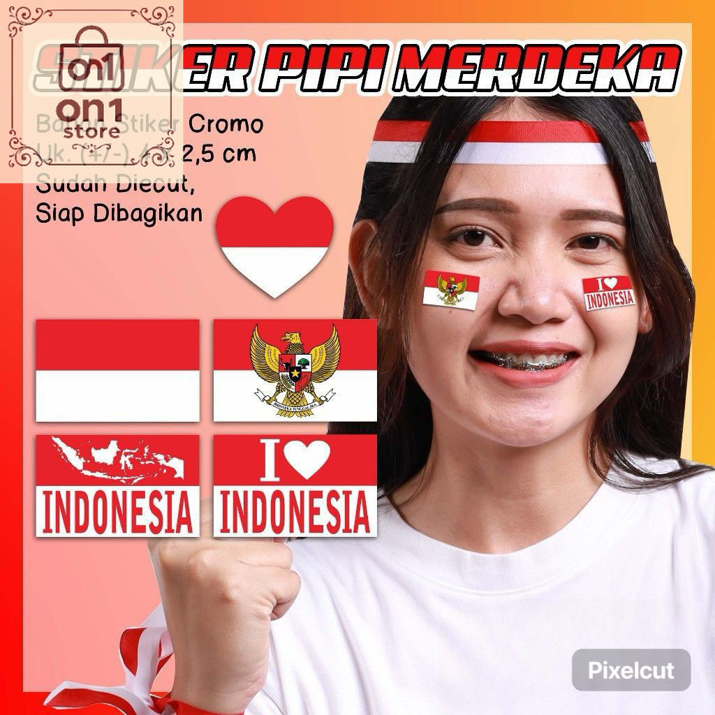 

Serba Agustus / Stiker Pipi 17 Agustus 25 pcs Stiker Merah Putih Dirgahayu Indonesia Stiker Bendera