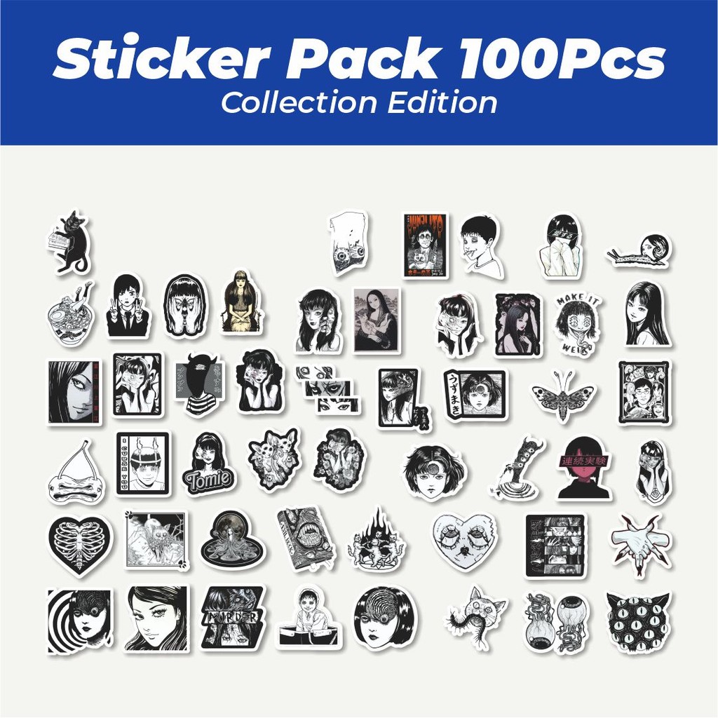 

Hot Stiker HItam Putih Junji Ito Classical Lucu Anti Air Stikers Berperekat Waterproof Sticker Decal Buat Motor Helm Buku Journal Koper Casing HP Laptop Botol Minum