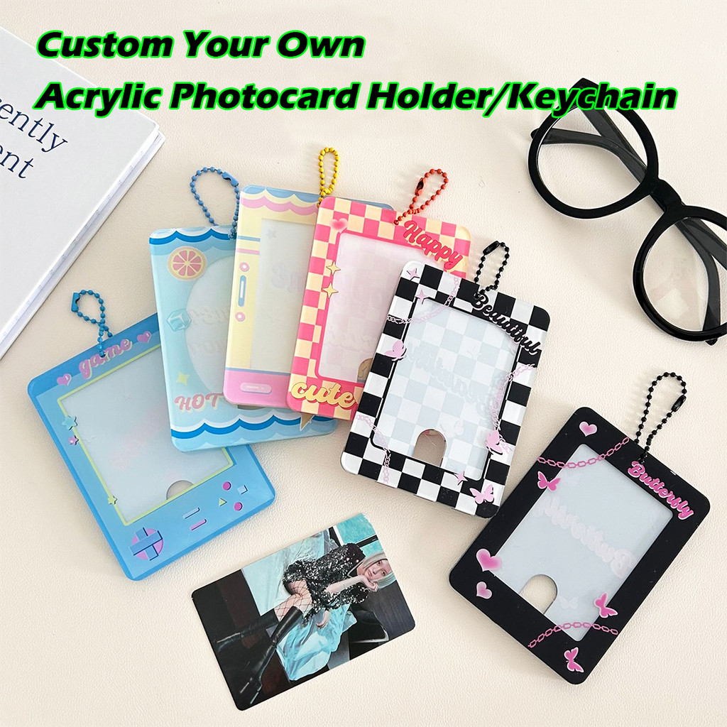 Factory New Custom Your Own Design Acrylic ID Card case Cartoon Cute Anime clear Photocard Holder Ke