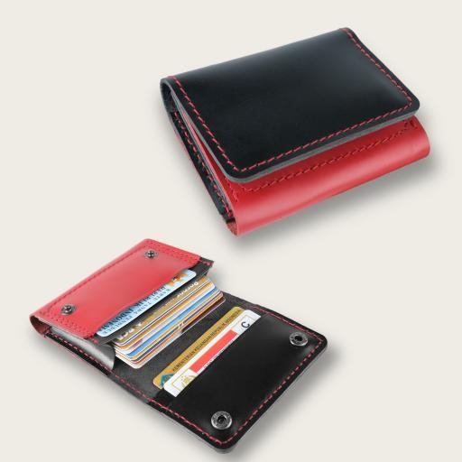 

Dompet Kartu Kulit - Card Holder Muat Banyak - Kartu Nama ATM 03 - hitam merah