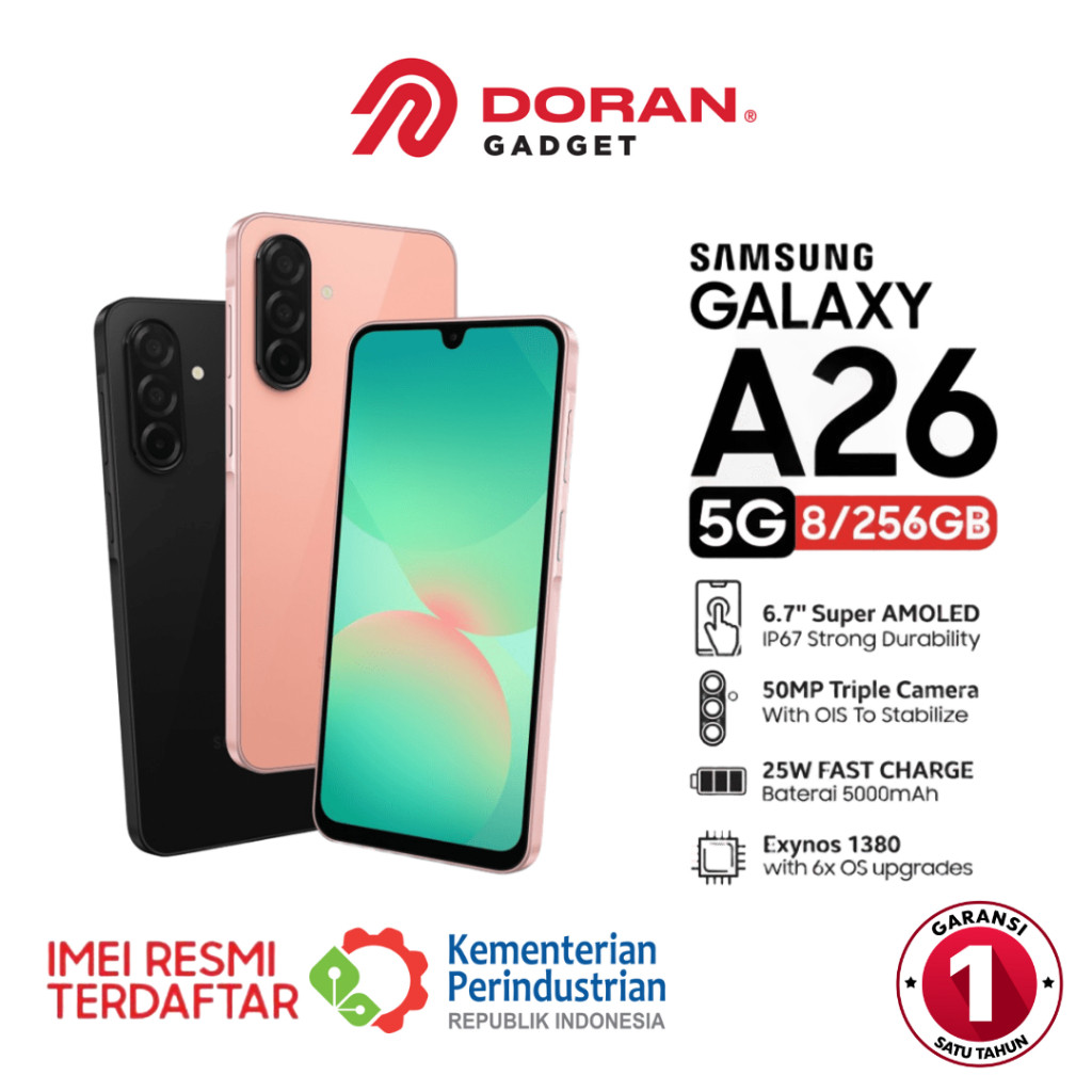 Samsung Galaxy A26 5G - SmartPhone 8/256GB RAM8GB ROM256GB - Garansi Resmi SEIN 1 Tahun