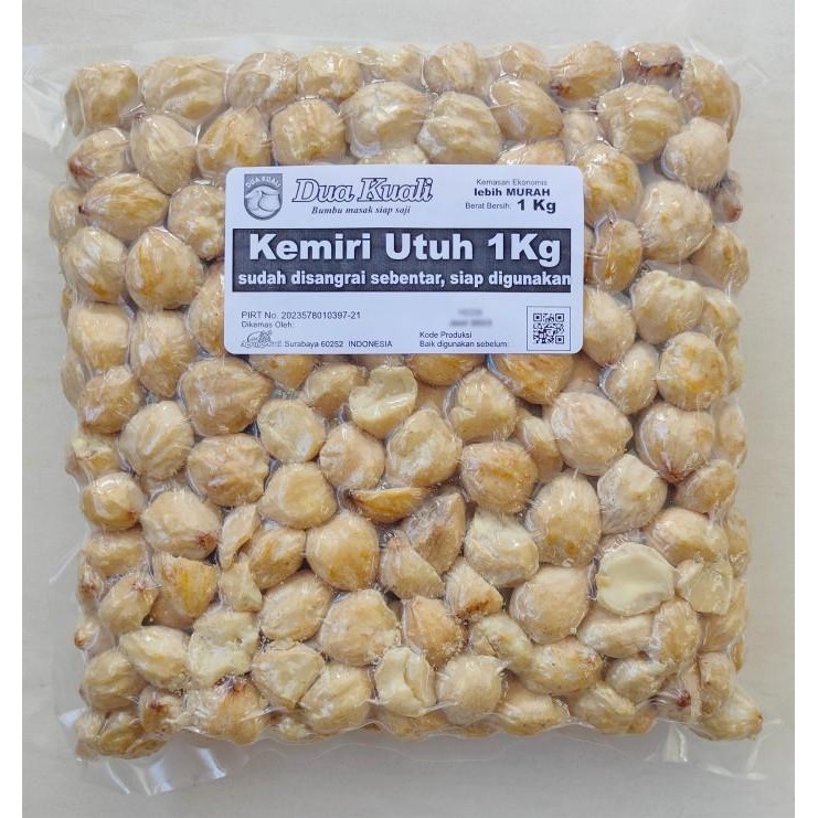 

Dua Kuali Kemiri Utuh Kemasan Vacuum 1Kg atau 350g - 1 Kg