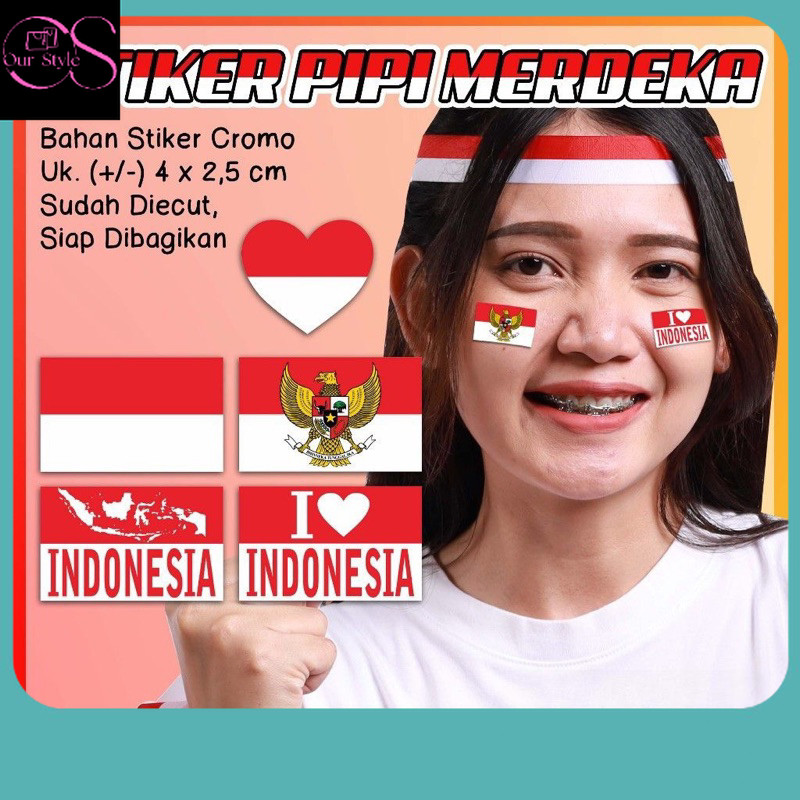 

Serba Agustus / 25 Pcs Stiker Bendera Merah Putih Dirgahayu Indonesia Stiker Pipi 17 Agustus