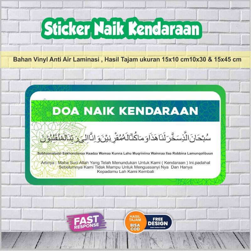 Stiker Doa Naik kendaraan
