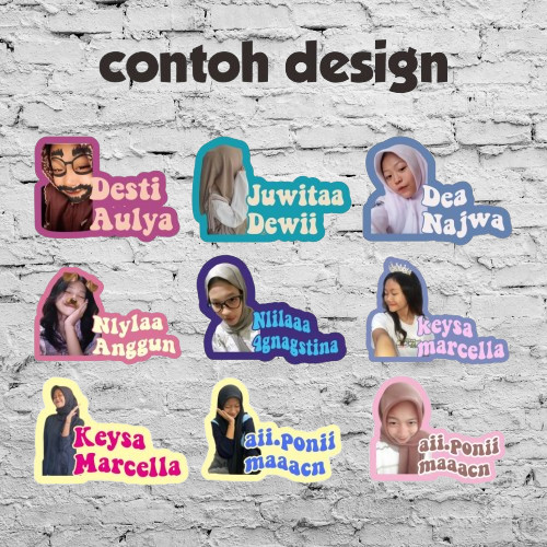 

STIKER CUSTOM FOTO dan Tulisan Nama - Cetak Photo Stiker Waterproof
