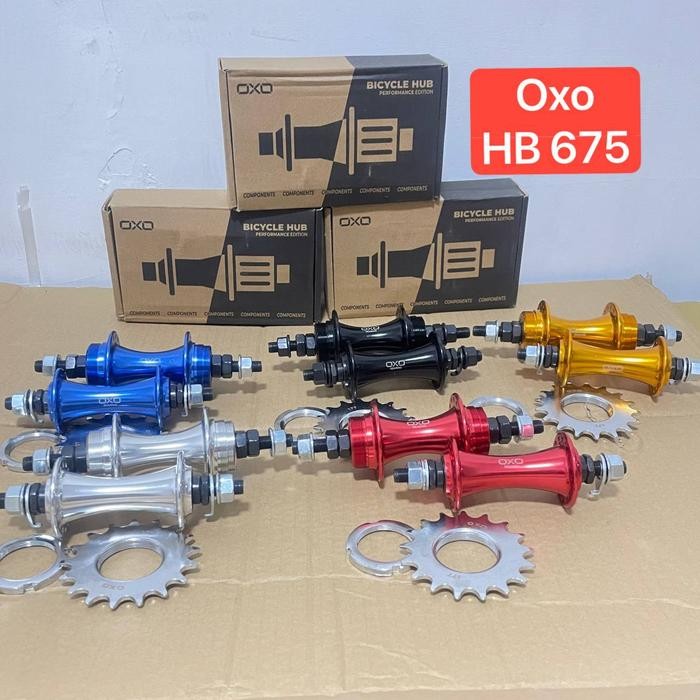 Hub freehub OXO  Fixie 32 36 hole Doltrap COG 17T Bearings - 675 Merah, 32 hole