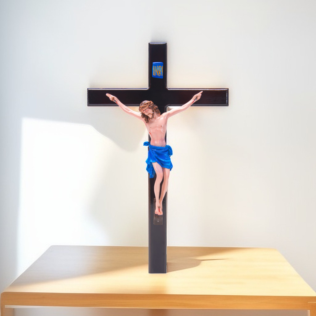 SALIB GANTUNG KATOLIK 40 cm UKURAN BESAR / SALIB DINDING HITAM JUMBO / PAJANGAN SALIB DINDING KATOLI