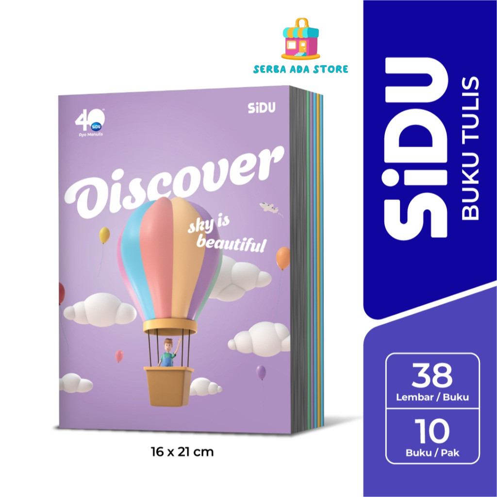 

Buku Tulis SIDU 38 Lembar 58 Lembar Motif Random Buku Sekolah Sinar Dunia Garis - SAS88