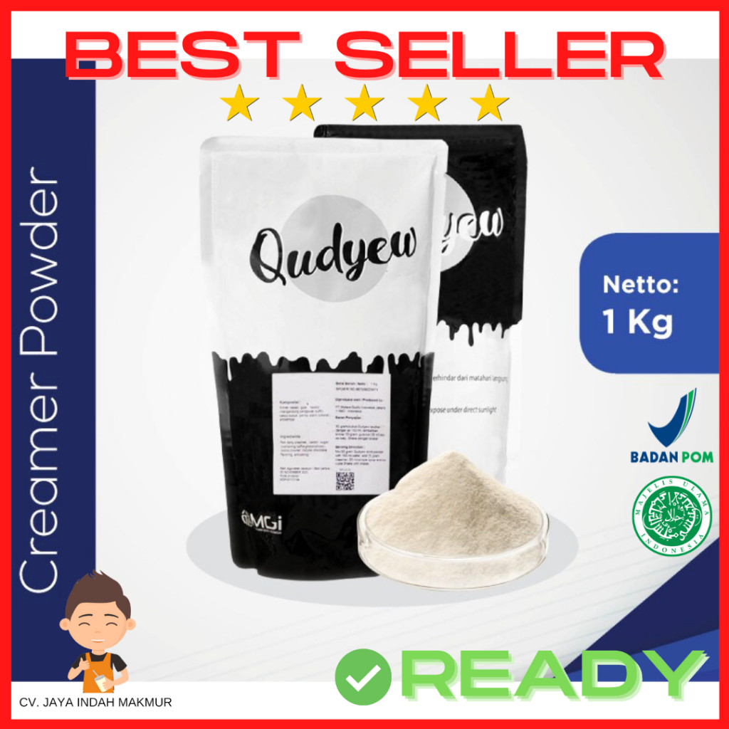 

KIT Non Dairy Creamer Impor Qudyew, Premium Krimer Bubuk 1kg Come Food BPOM HALAL MUI