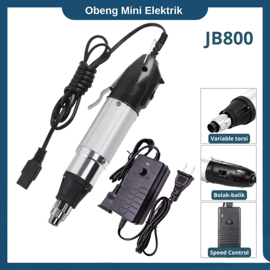 Obeng Listrik Screwdriver Elektrik JB800 Bolak Balik Lengkap mata Obeng Plus