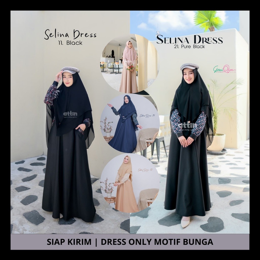 Gamis Toyobo Polos Selina Dress Only By Attin