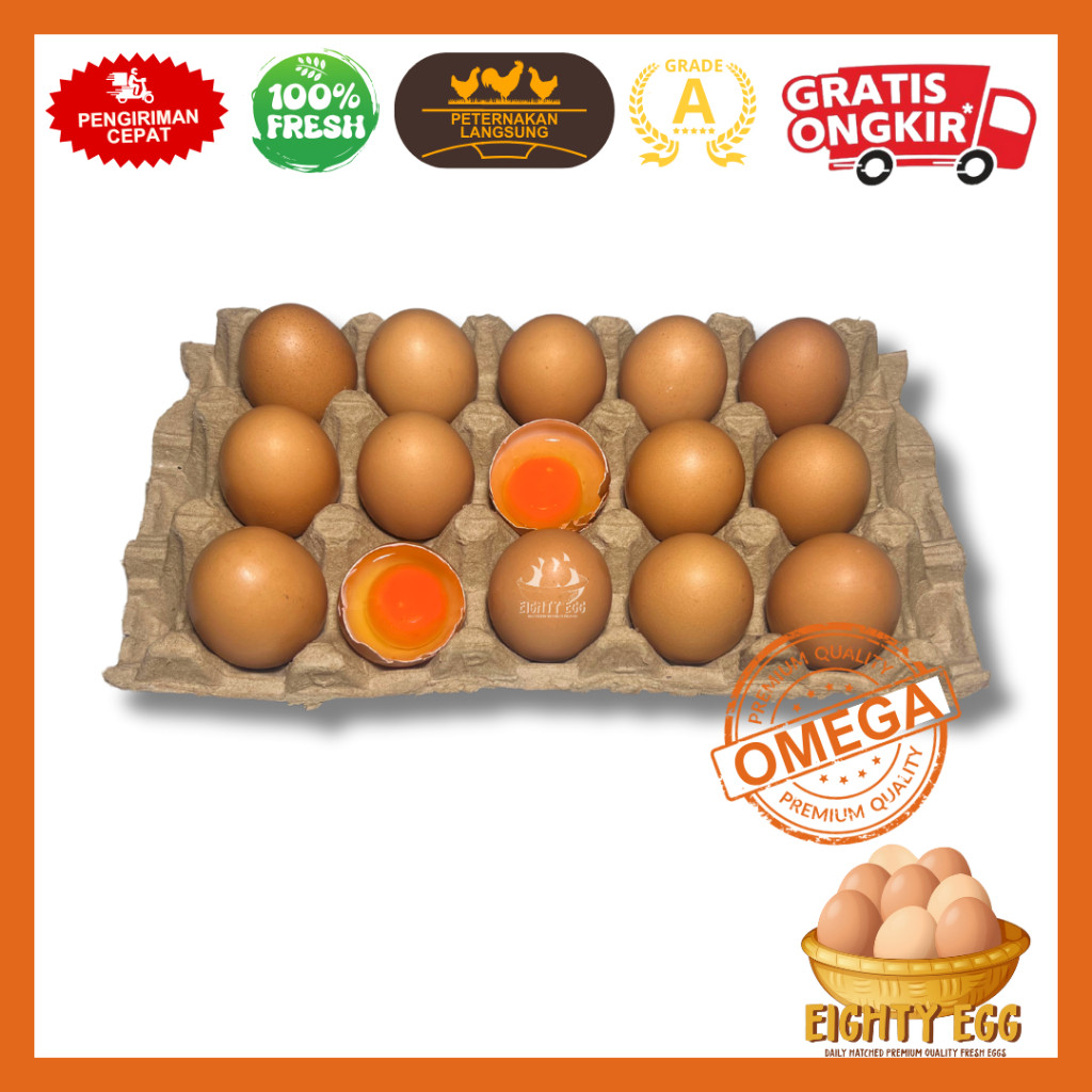 

Telur Ayam Negeri OMEGA 3 - 15 pcs GRADE A Fresh Bersih Kualitas Terbaik