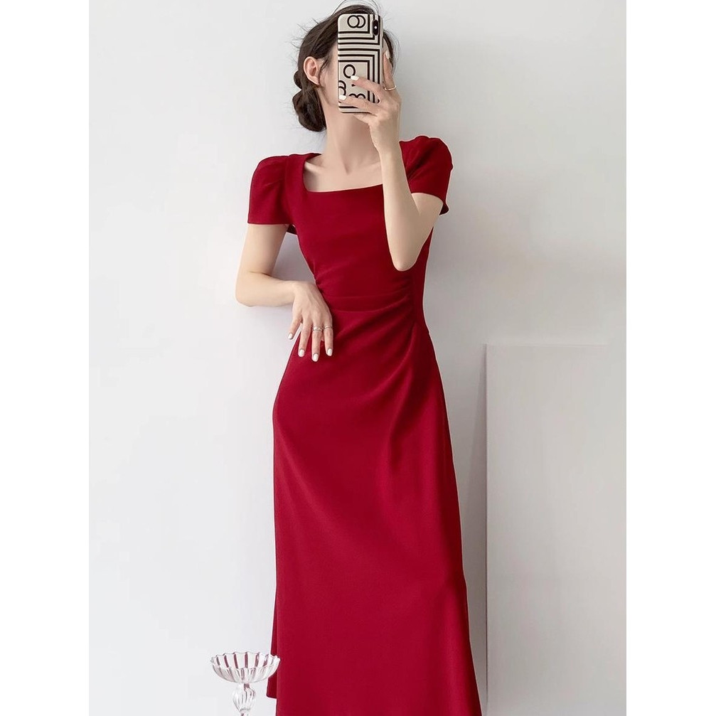 big promo meirong summer midi dress hitam polos pantai panjang wanita korea style baju black dress