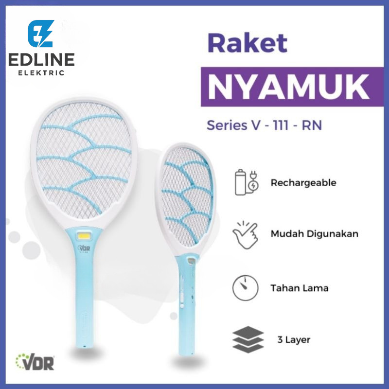 Raket Nyamuk Charger Cas Mosquito Bat + Led Senter Vdr 111 rn SNI/Raket Nyamuk Rechargeable + Lampu 