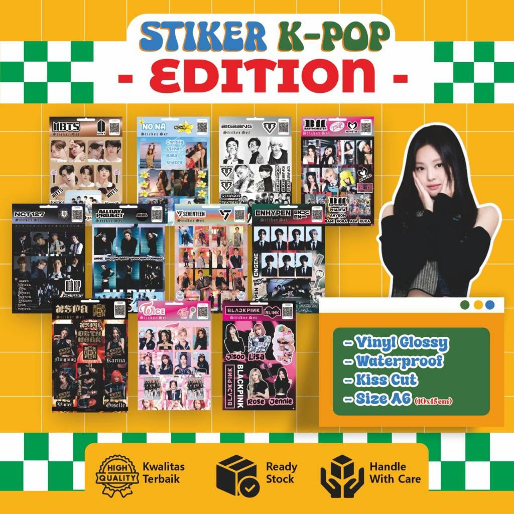 

Sticker Pack KPOP / Waterproof / A6 / Korea / Termasuk Cutting / Sticker