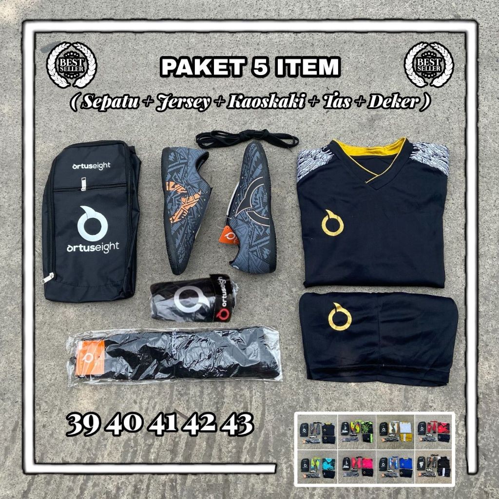 Paket Lengkap 5 Sepatu Futsal Sepak ORTUSeight Termurah/Terbaru