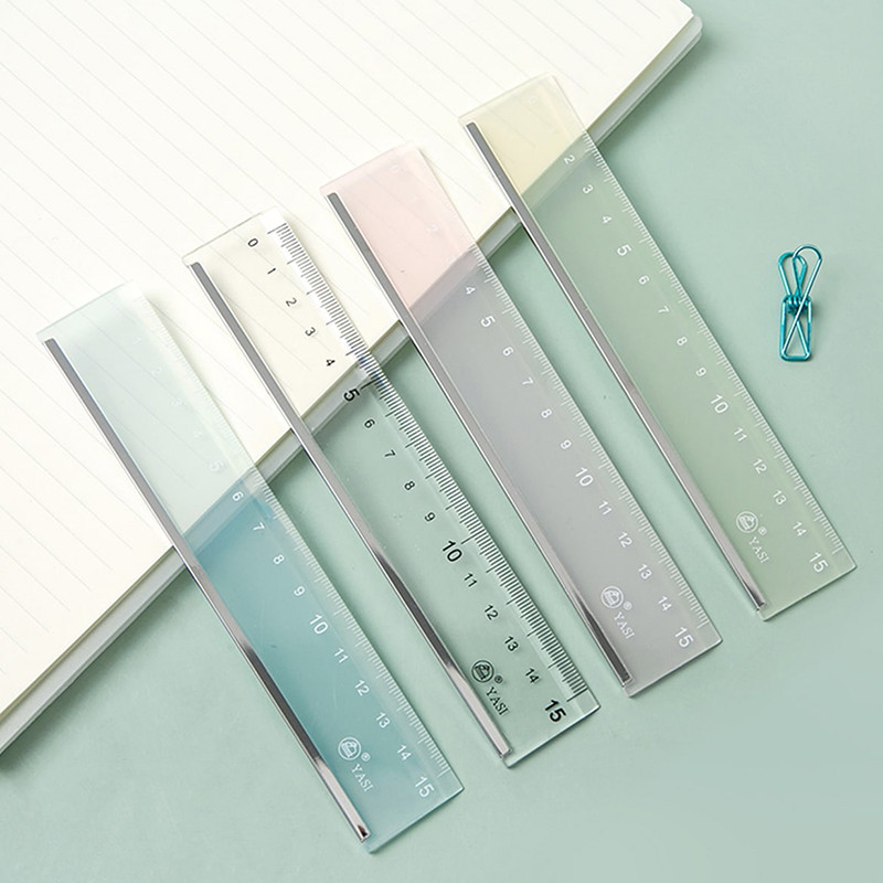 

1PC 15cm Straight Ruler Transparent Plastic Ruler Drawing Tool Desk Accessories Student Stationery School Office Supplies